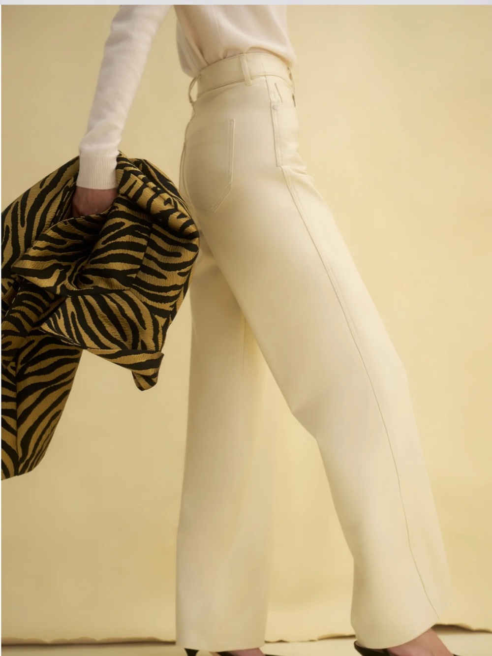 Veronica Beard Taylor High Rise Wide Leg Vegan Leather